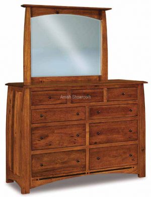 Boulder Creek Dresser with mirror - Amish Built - Solid Wood furniture