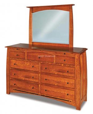Boulder Creek Dresser with Mirror - Amish Built Solid Wood