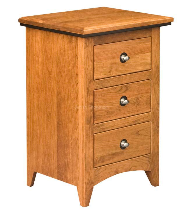 Classic Shaker 3 Drawer Narrow Nightstand Bcs12a For 689 00 In Bedroom Amish Furniture
