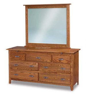 Shaker 7 Drawer Dresser with Arch Drawer w/ Jewelry Drawers JRS 067