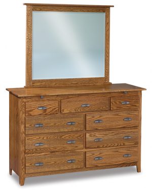 Shaker 9 Drawer Dresser with Arch Drawer 2 Jewelry Drawers ( does not include mirror) JRS 067-1