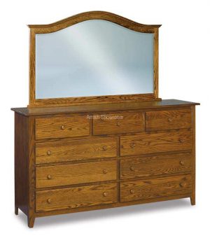 9 Drawer Mule Dresser JRS 073 with optional 034 Mirror (not included in price)