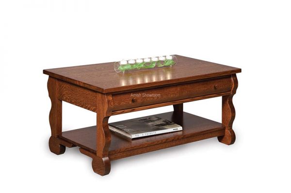 Old Classic Sleigh Coffee Table with drawer FVCT-OCS