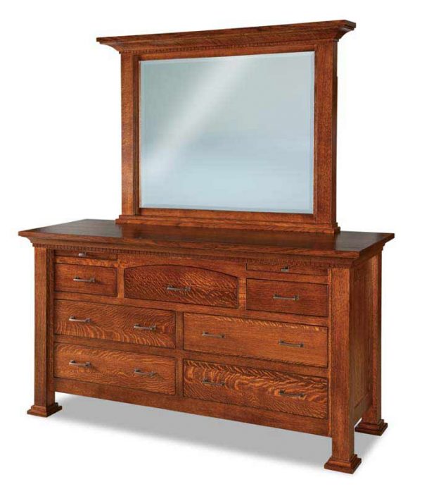 Empire 7 Drawer Dresser With Arched Drawer & Jewelry Drawers 067