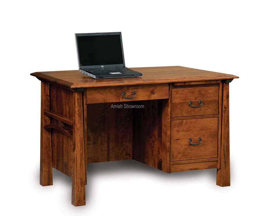 Rustic Solid Wood Desk Small Writing Desk for Bedroom, Office