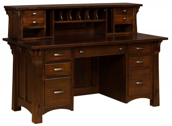 Manitoba File Desk shown with optional topper