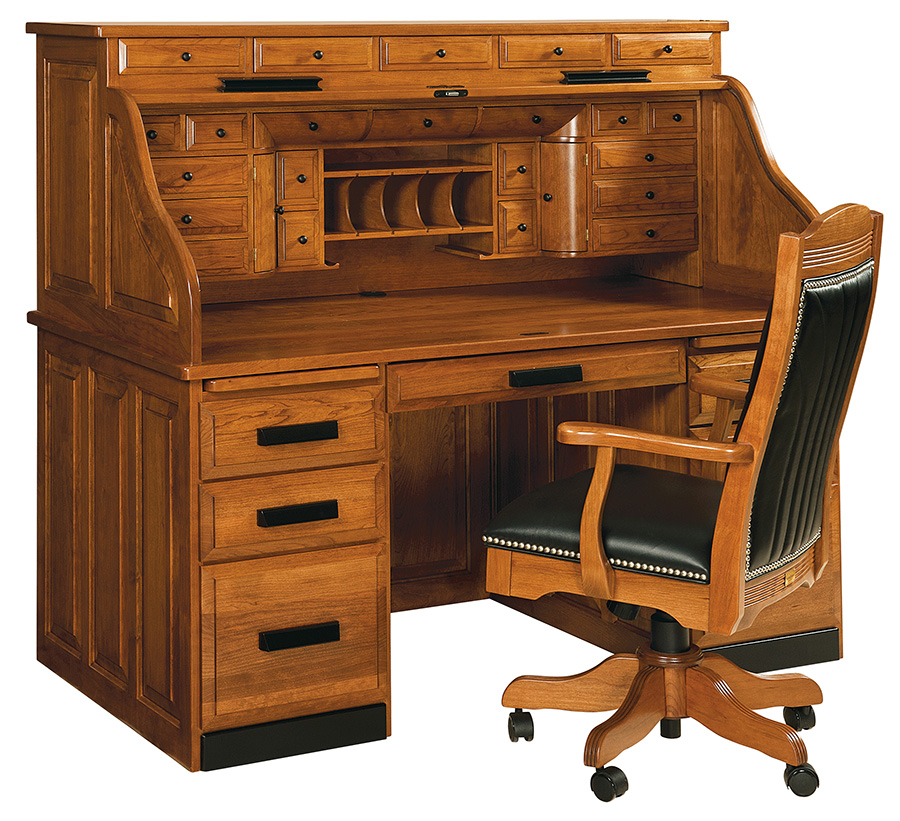 Custom Made Roll Top Desks Solid Wood Amish Classic Deluxe Roll Top Desk Rw2001