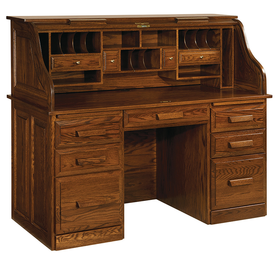 Custom Made Roll Top Desks Solid Wood Amish Classic Farmer S Roll Top Desk Rw2017
