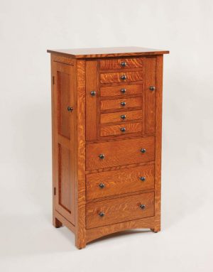 48"  Bungalow Mission Jewelry Armoire 154