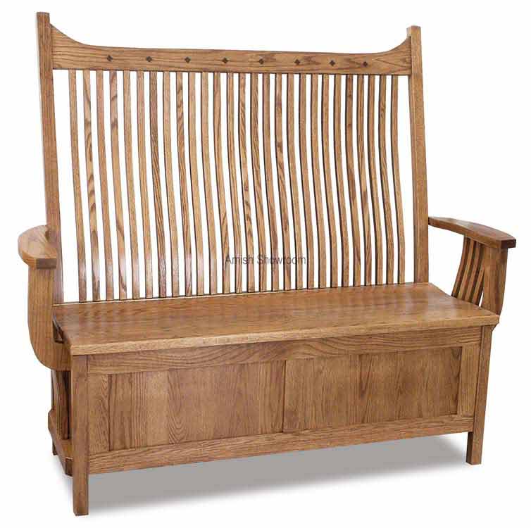Royal Mission Bench W 12 Storage Buy Custom Amish Furniture