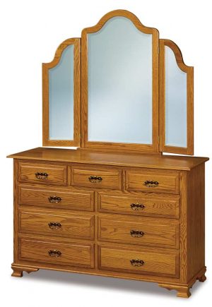 Hoosier Heritage Beveled Waterfall Tri-view Mirror JRH 049 