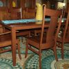 Madison leg table on the showroom floor - shown in Cherry wood with Washington stain