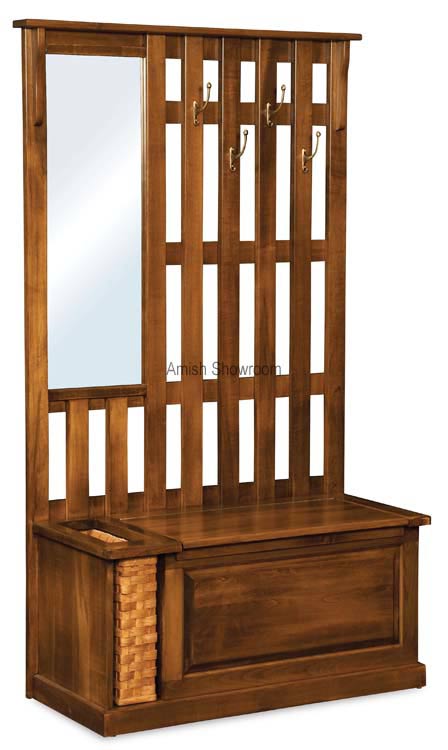 Country Style Amish Furniture Hall Seat