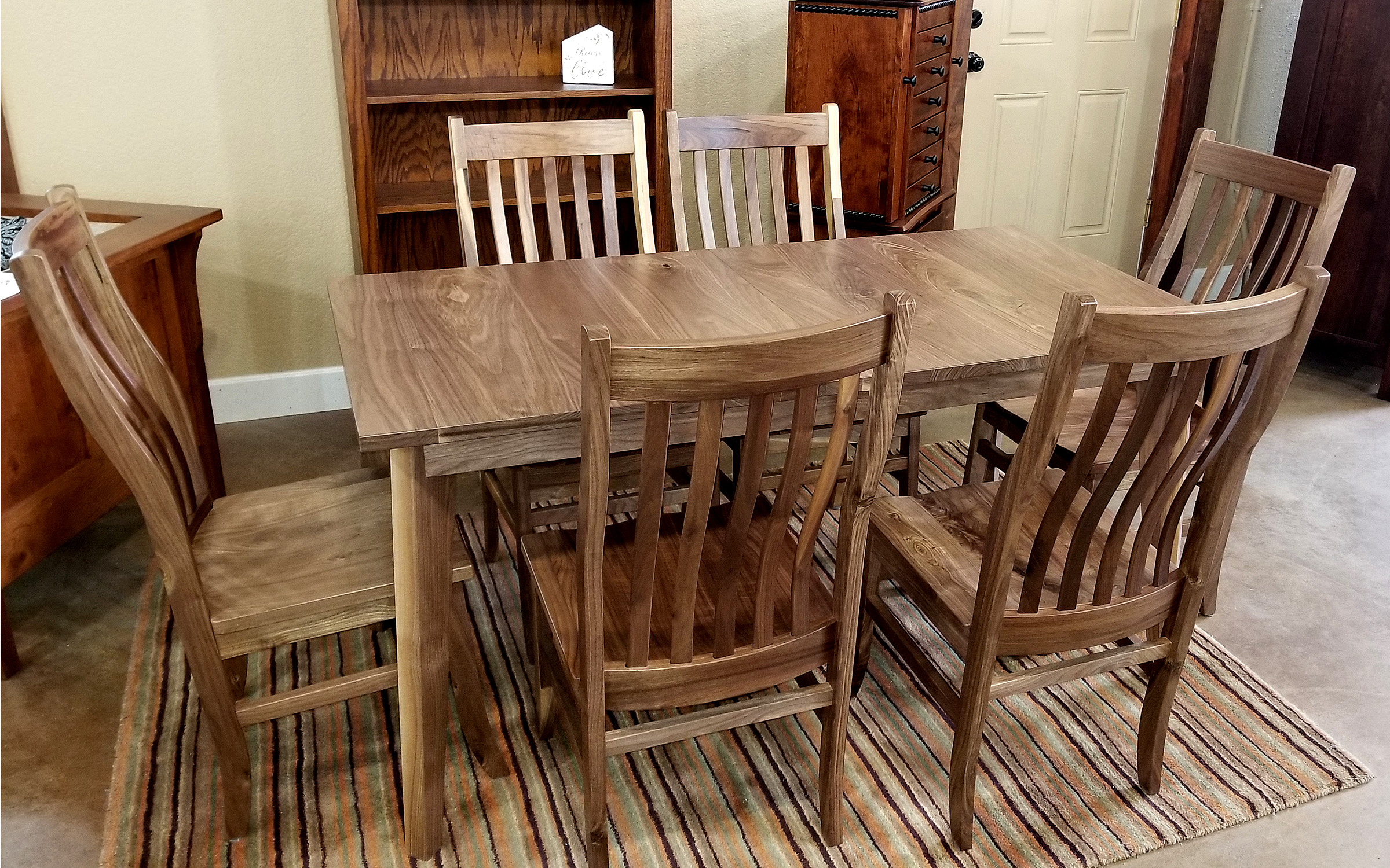 Closeout Special Modern Leg Table 6 Mission Side Chairs Closeout Special Modern Leg Table 6 Mission Side Chairs
