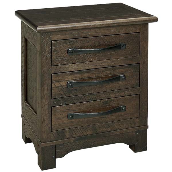 Farmhouse 3 Drawer Nightstand FHNS3