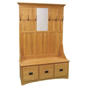 Mission 3 Drawer Hall Seat