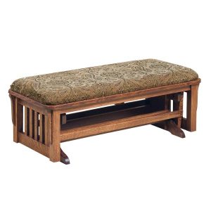 Bow Arm Slat Loveseat Ottoman