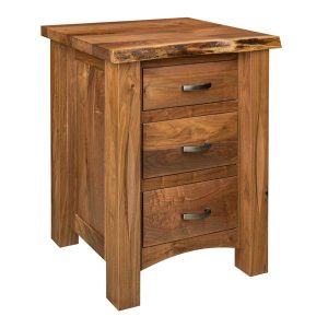 Ravena 3 Drawer Live Edge Top Nightstand