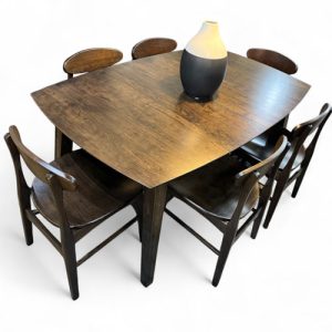 IN-STOCK - Burbank Leg Table & 6 Marque Side Chairs