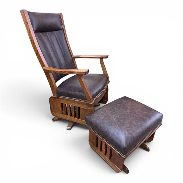 IN-STOCK - Mission Swivel Glider & Ottoman