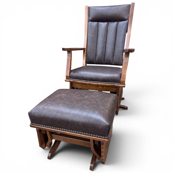 IN-STOCK - Mission Swivel Glider & Ottoman - Image 2